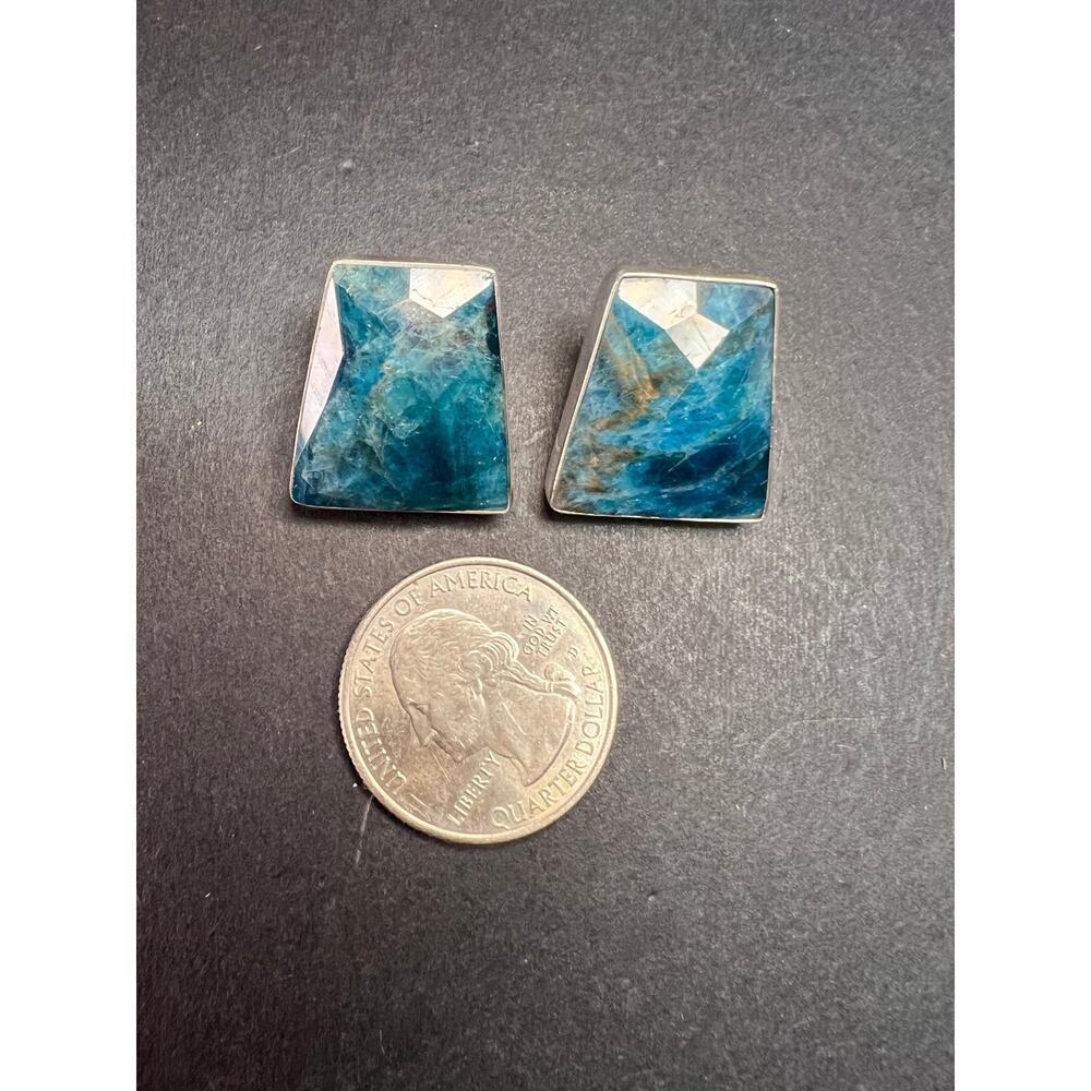 NEW Jay King blue apatite geometric sterling silver earrings - Picture 7 of 16